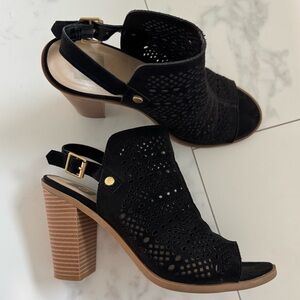 DV by Dolce Vita Black and Tan Heeled Sandals